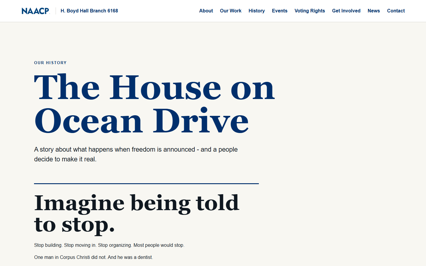 The House on Ocean Drive history page